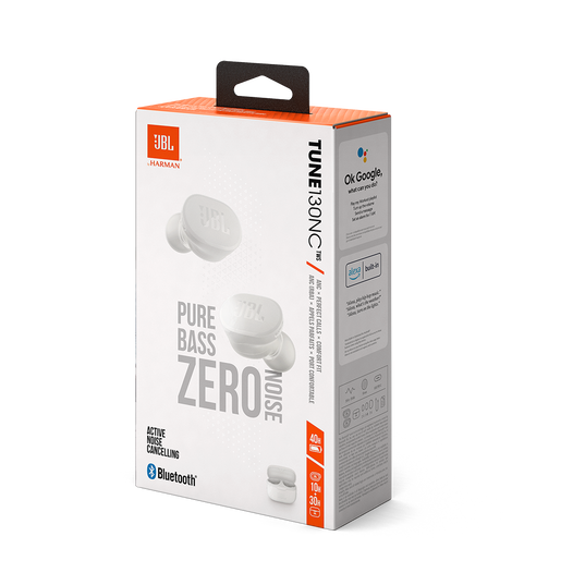 JBL Tune 130NC TWS - White - True wireless Noise Cancelling earbuds - Detailshot 10